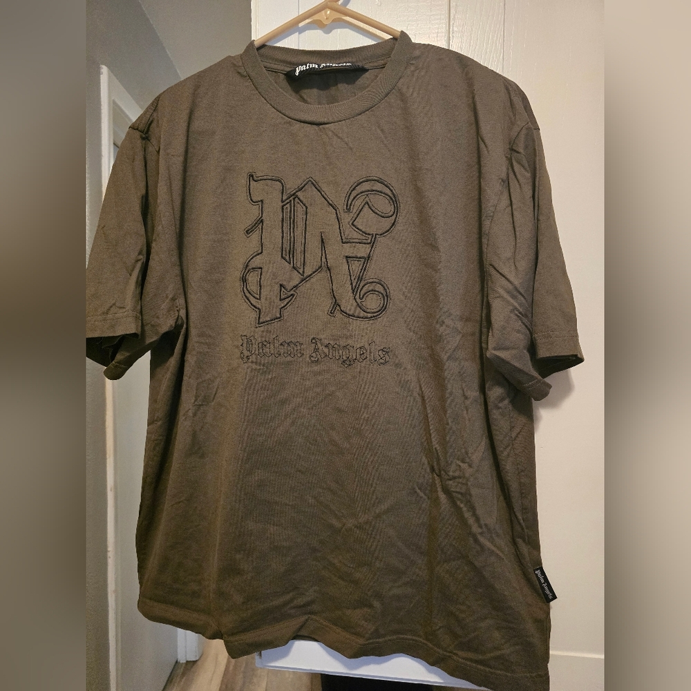 Palm Angels Olive Short Sleeve Tee